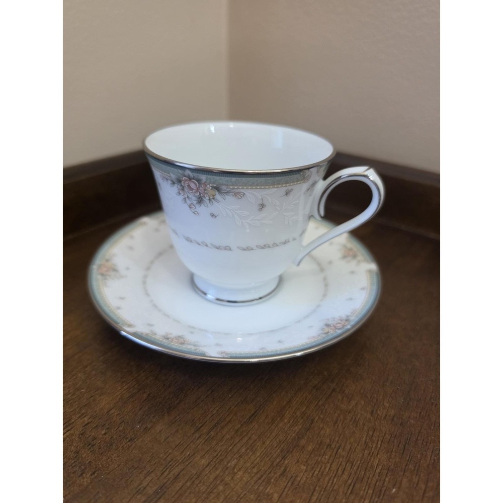 Vintage Noritake Greenbrier Teacup and Saucer Set Pattern 4101 Excellent Cond.